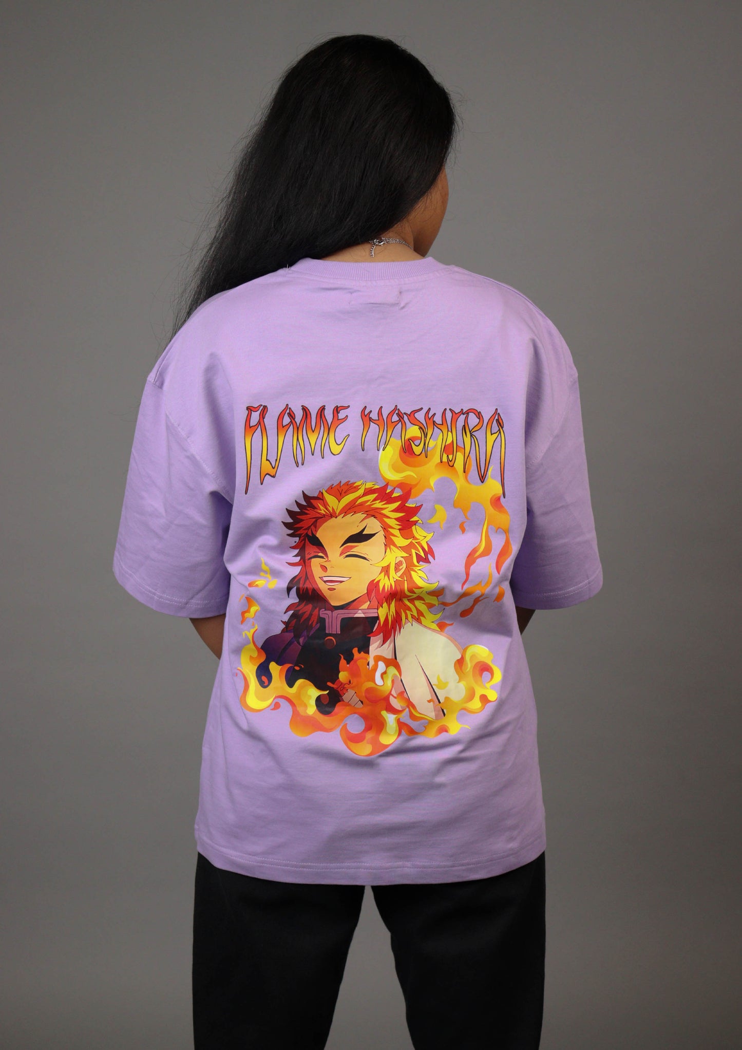 Rengoku Oversized Lavendar T shirt