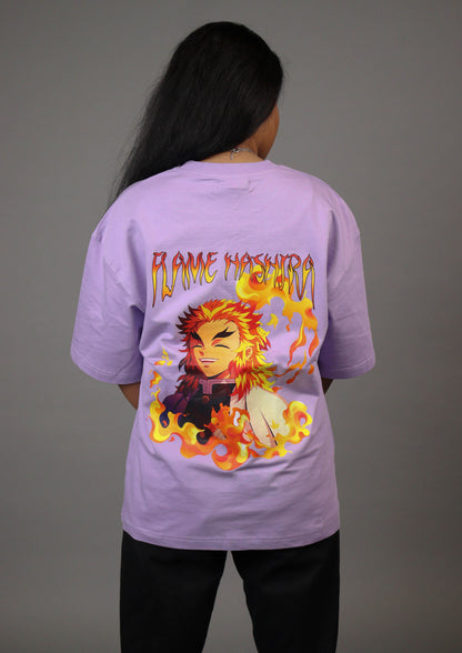 Rengoku Oversized Lavendar T shirt