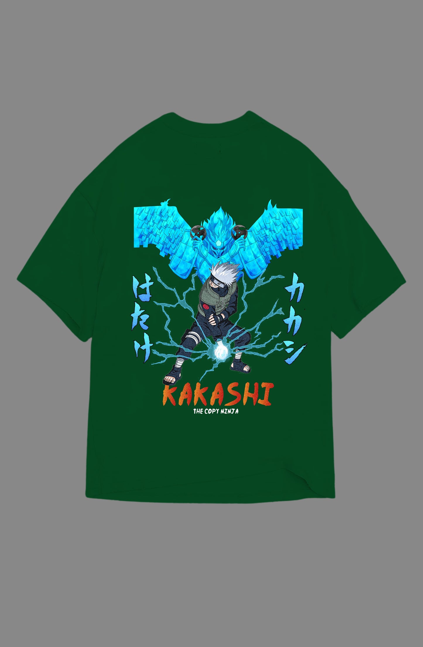 Naruto Kakashi Oversized Bottle Green T shirt