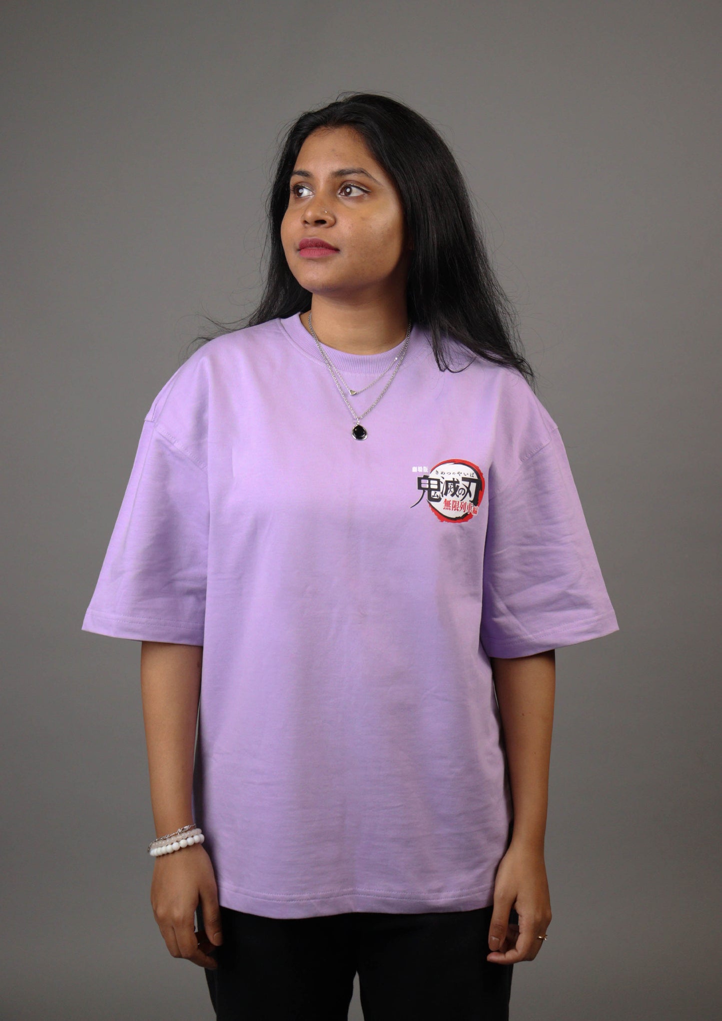 Rengoku Oversized Lavendar T shirt