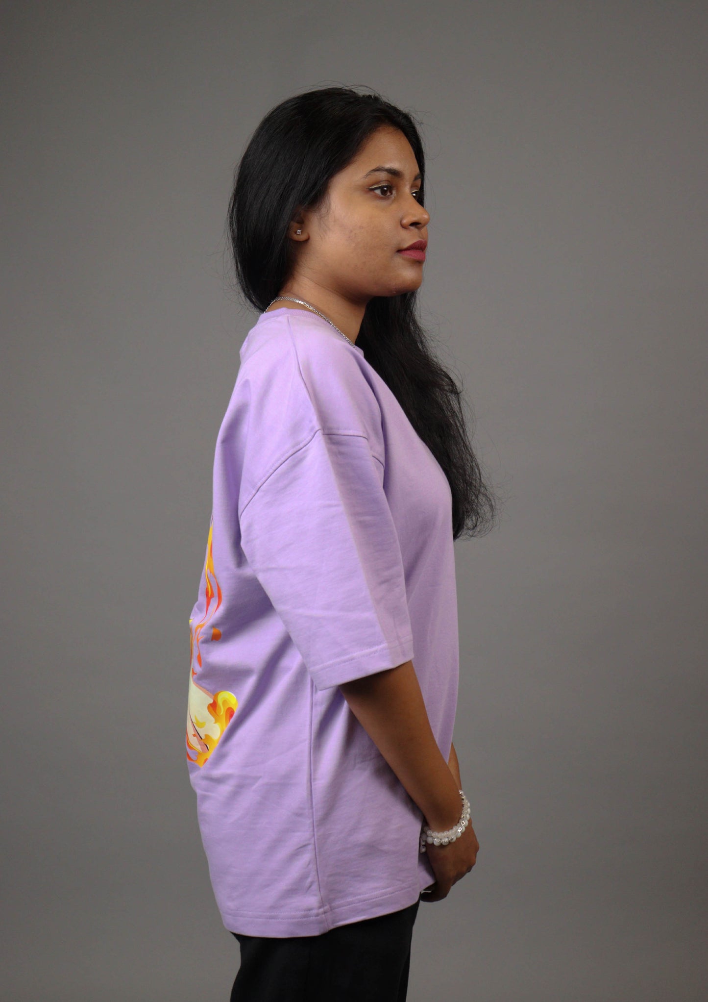 Rengoku Oversized Lavendar T shirt