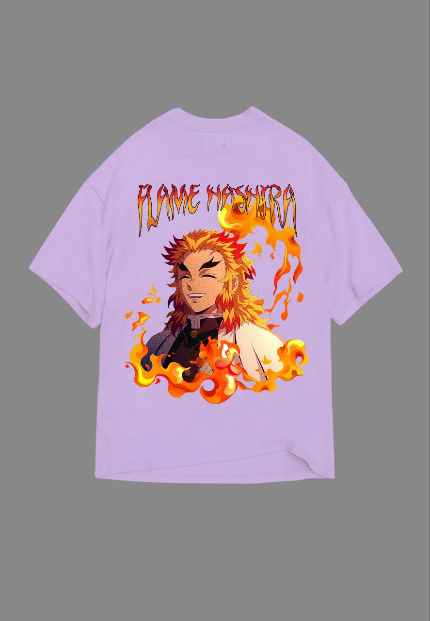 Rengoku Oversized Lavendar T shirt